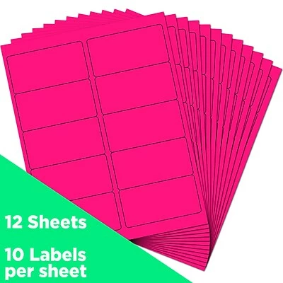 Best reviews of 😉 JAM Paper Laser/Inkjet Shipping Address Labels, 2" X 4", Neon Pink, 10 Labels/Sheet, 12 Sheets/Pack (354328023) 😍 - Image 2