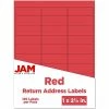 Discount 👍 JAM Paper Laser/Inkjet Mailing Address Labels, 1" X 2 5/8", Red, 30 Labels/Sheet, 4 Sheets/Pack (4514939) ✨
