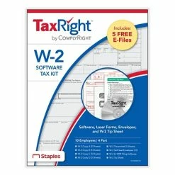 Coupon ⌛ ComplyRight W-2 Pre-Packaged Laser Sets TaxRight W-2 4-Part Laser Tax Form Kit With Software And Envelopes, 10/Pack (SC5645ES10) ❤️
