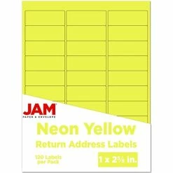 Cheapest 😍 JAM Paper Laser/Inkjet Mailing Address Label, 1" X 2 5/8", Neon Yellow, 120 Labels/Pack (354328008) ✨