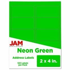 Top 10 ⭐ JAM Paper Laser/Inkjet Shipping Address Labels, 2" X 4", Neon Green, 10 Labels/Sheet, 12 Sheets/Pack (354328017) ⌛