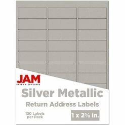 Buy 🔔 JAM Paper Laser/Inkjet Mailing Address Labels, 1 X 2 5/8, Silver Metallic, 120 Labels/Pack (40732536) 🔔