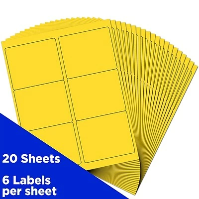 Deals 🧨 JAM Paper Laser/Inkjet Address Label, 4" X 3 3/8", Yellow, 6 Labels/Sheet, 12 Sheets/Pack (302725803) 💯 - Image 2