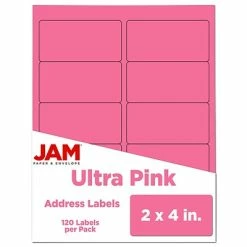 Top 10 🔥 JAM Paper Laser/Inkjet Shipping Address Label, 2" X 4", Ultra Pink, 10 Labels/Sheet, 12 Sheets/Pack (302725797) 😉