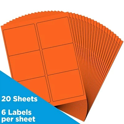 New 🌟 JAM Paper Laser/Inkjet Address Label, 4" X 3 3/8", Orange, 6 Labels/Sheet, 12 Sheets/Pack (302725786) 🛒 - Image 2