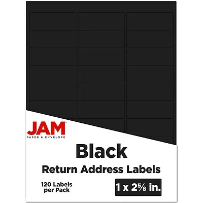 Budget ⌛ JAM Paper Laser/Inkjet Mailing Address Labels, 1" X 2 5/8", Black, 30 Labels/Sheet, 4 Sheets/Pack (302228592) ⭐