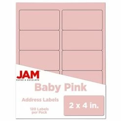 Budget 😀 JAM Paper Laser/Inkjet Shipping Address Labels, 2" X 4", Baby Pink, 10 Labels/Sheet, 12 Sheets/Pack (4052897) 🧨