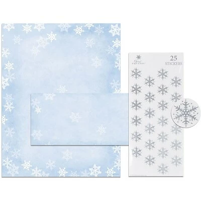 Best reviews of 🛒 Fun Paper Letterhead; Seasonal Great Papers® Holiday Stationery Kit Winter Flakes, 25/Count 🌟