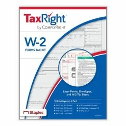 Best Pirce ❤️ ComplyRight Tax Forms TaxRight W-2 4-Part Laser Tax Form Kit With Envelopes, 10/Pack (SC5645E10) ✔️