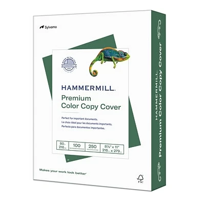 Buy 🥰 Card Stock 🔨 Hammermill Premium Color Copy 80 Lb. Cover Paper, 8.5" X 11", White, 250 Sheets/Ream (120023) 🌟