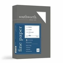 Cheapest ✨ Stationery Southworth 8.5"W X 11"L Laser Paper, 24 Lbs., 95 Brightness, 500/Box (31-724-10) 😀