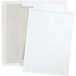 Coupon ❤️ Great Papers® Invitations Great Papers® Triple Embossed White Flat Card Invitations With Pearl Lined Envelopes, 25/Pack 😍